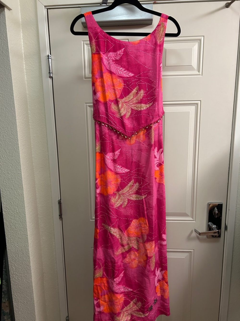 Vintage/Retro CDC Pink and Orange Printed Rayon Dress